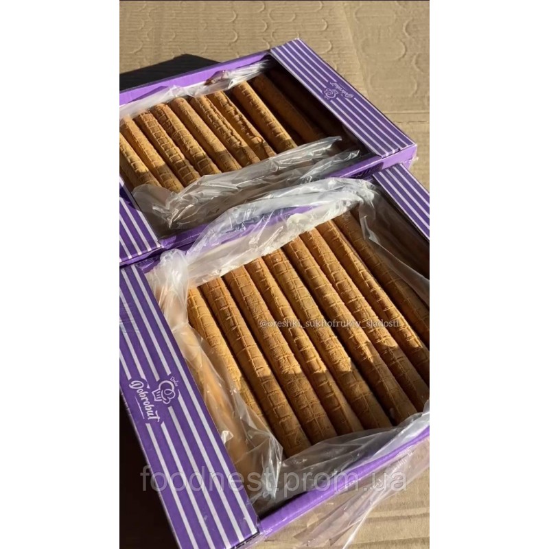 Вафельні трубочки «Cannoli» з наповнювачем NUTS шоколадна (ящик 1,1 кг)