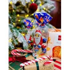Новорічний набір цукерок з молочного шоколаду Дід Мороз + 6 яєць (упаковка 140 грам)