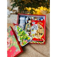 Подарунковий набір солодощів на Новий рік, новорічні свята (10 позицій) упаковка 28*28*11 см (загальна вага продукції 1,426 кг +-)