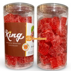 Мармелад зі смаком вишні «KING», мармеладні кубики з вишнею, мармелад вишневий (банка 500 грам)